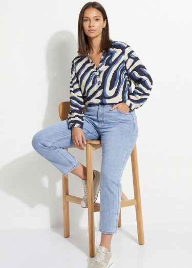 Jean mom en denim, spécial GRANDE TAILLE Denim Clair