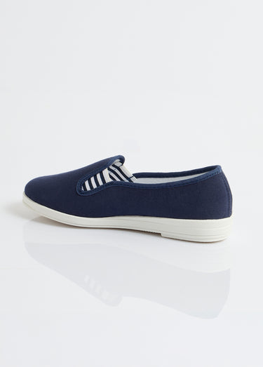 Mocassins toile largeur confort Marine