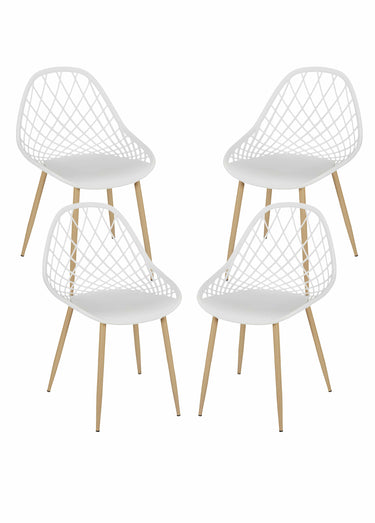 Chaises d'extérieur avec dossier alvéolé Blanc