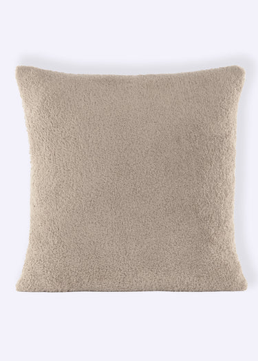 Coussin déco en coral fleece doux Taupe