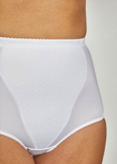 Culotte gaine taille haute à pois Blanc