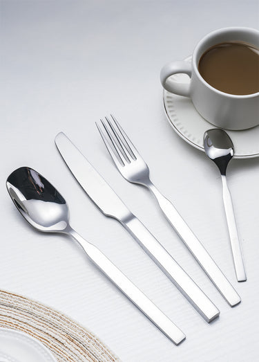 Ménagère 24 pièces en acier, Daphné Argent