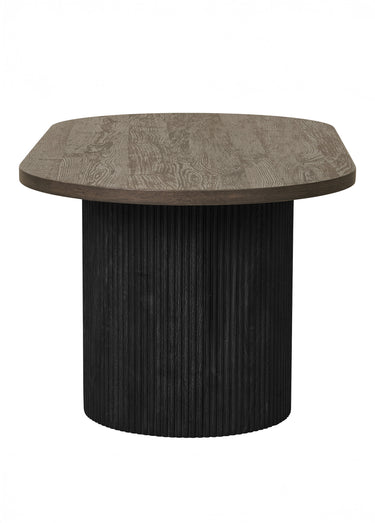 Table basse ovale avec pieds rainurés 1F Marron Fonce