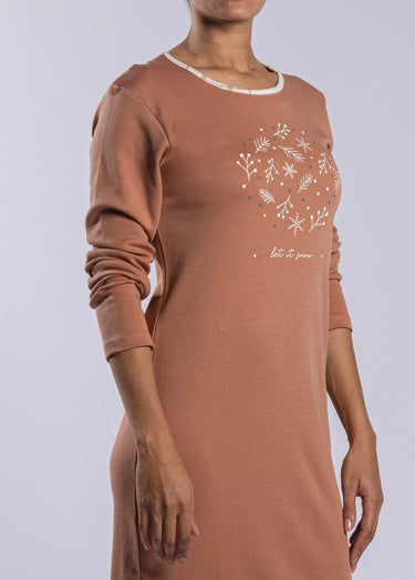 Chemise de nuit manches longues motif Moka