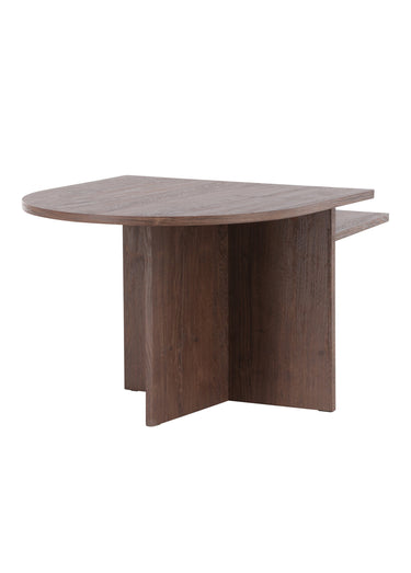 Tables gigognes en bois, formes épurées Moka