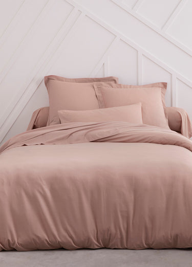 Taie d'oreiller coton unie Rose des sables