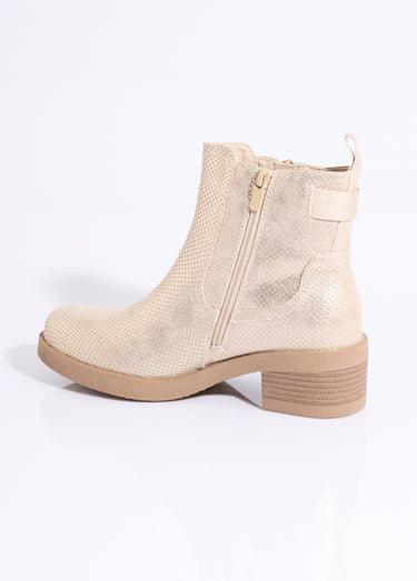 Bottines perforées à talon et zip Dore
