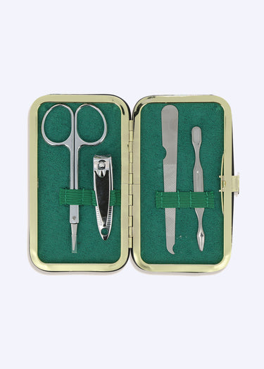 Set manucure inox 4 pièces, motif jungle Vert