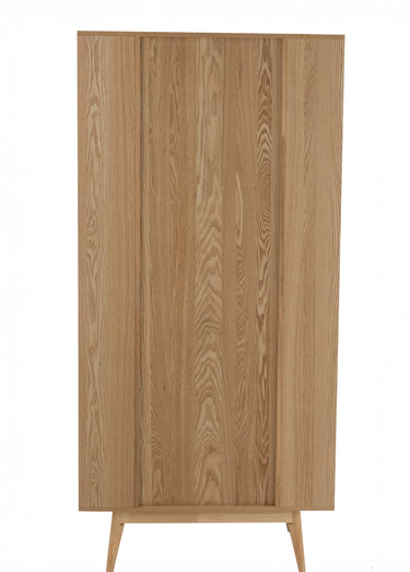 Etagère haute pin, avec portes arrondies Naturel