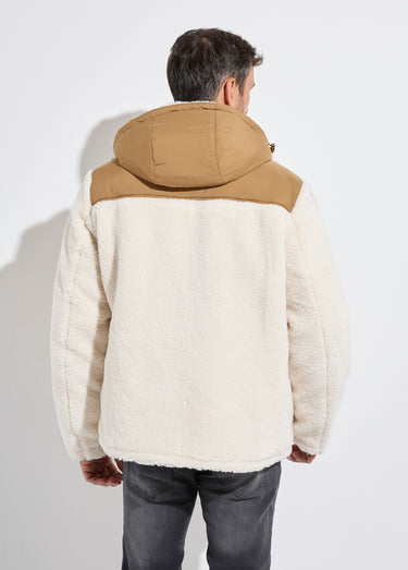 Veste chaude polaire sherpa façon moutonné Camel