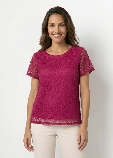 T-shirt dentelle manches courtes Cassis
