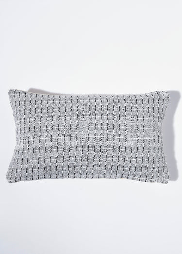 Housse coussin tissée 30x50cm, rectangles Gris
