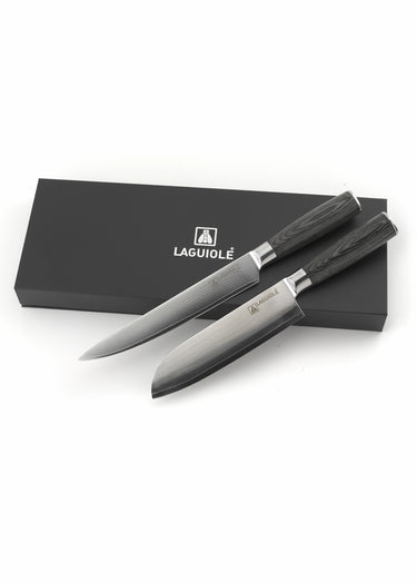 Coffret de 2 couteaux acier Damarus, Lenoir Noir
