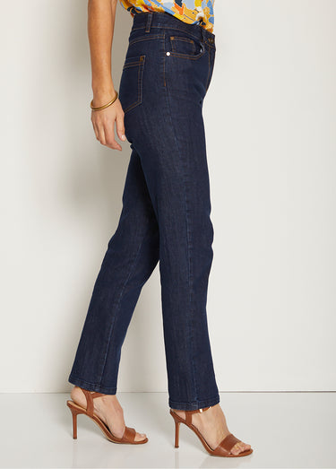 Jean 5 poches ceinture extensible coton stretch Indigo