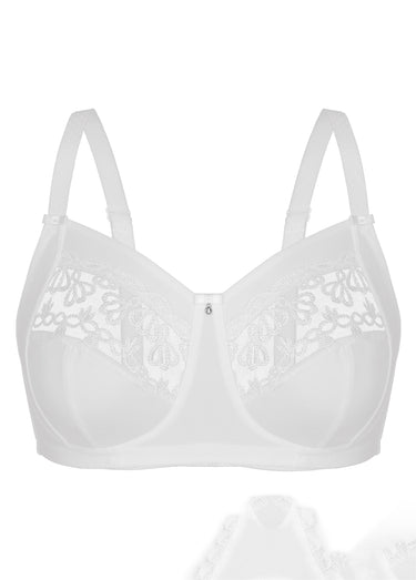 Soutien-gorge sans armatures tulle brodé Blanc