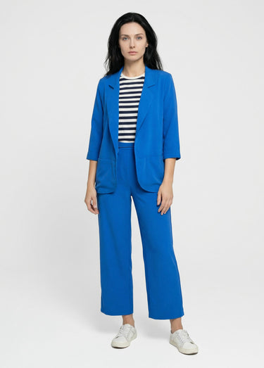 Veste col tailleur manches 3/4 Essentiel Bleu Vif