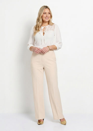 Pantalon fluide large Beige