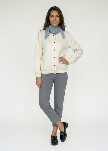 Blouson pressionné effet matelassé Ecru