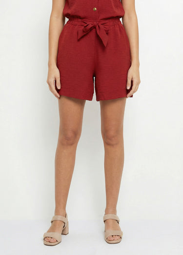 Short souple texturé, noué à la taille Terracota