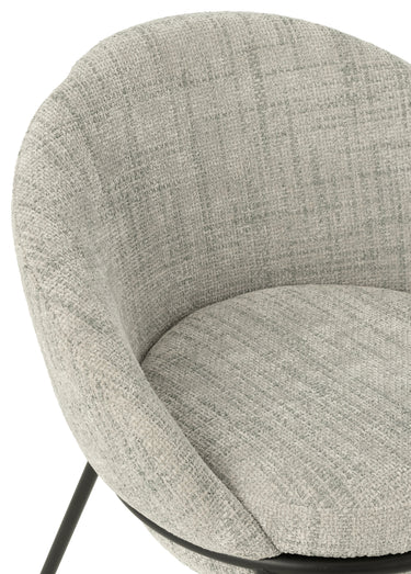 Fauteuil de salon chiné pieds métal,gris Gris