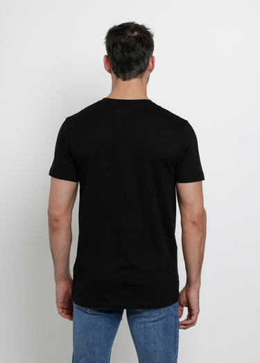 T-shirt col V manches courtes assortis Noir
