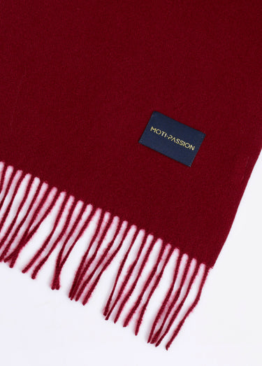 Echarpe classique à franges avec laine Bordeaux
