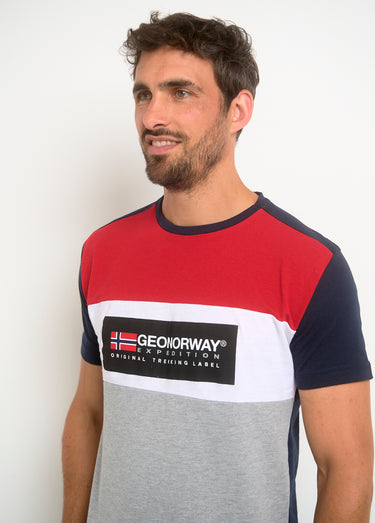 T-shirt tricolore logo poitrine Marine