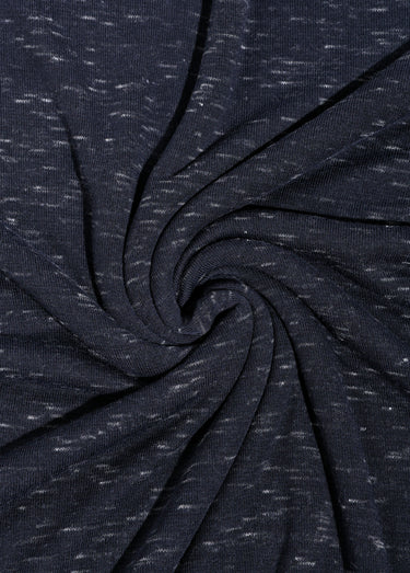 Coupon tissu habillement jersey moucheté Imprime Marine