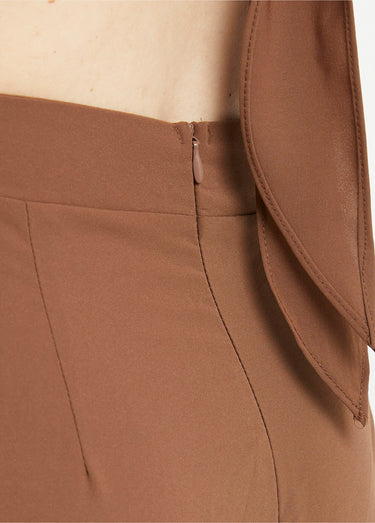 Combinaison chic encolure V, dos nu noué Chocolat