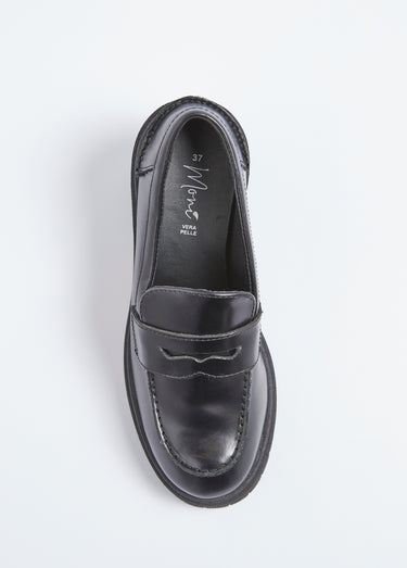 Mocassins à talon avec semelle crantée Noir
