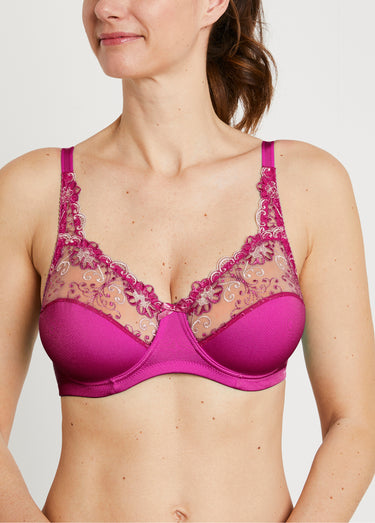 Soutien-gorge avec armatures tulle brodé Cassis