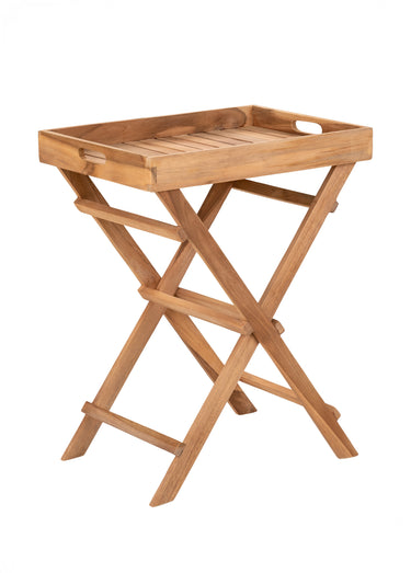 Table basse teck avec plateau amovible Naturel