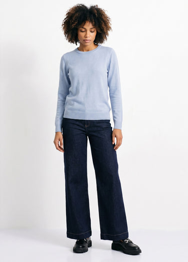 Pull doux col rond manches longues Ciel