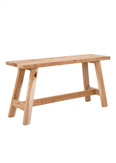 Banc bois de teck, style rustique chic Naturel