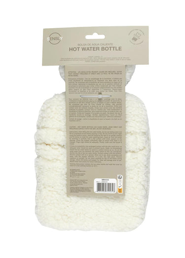 Bouillotte à eau avec housse sherpa Blanc