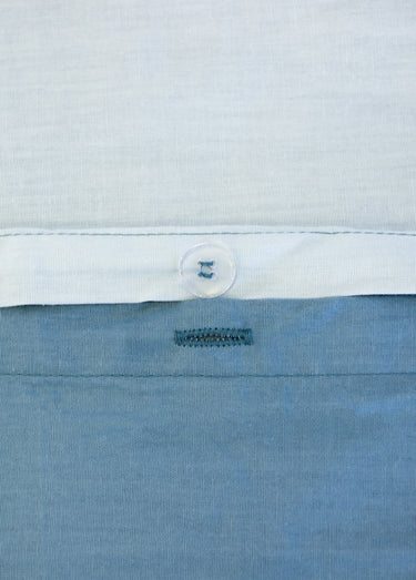 Parure housse de couette bicolore, coton Calanque