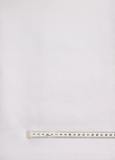 Coupon tissu coton fines rayures faux uni Blanc