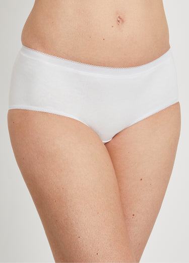 Culotte taille normale galbante coton Blanc