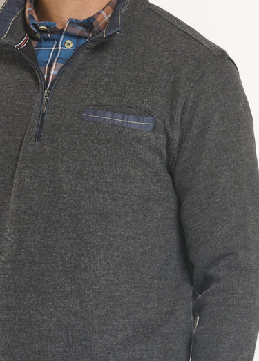 Sweat 2 en 1 col chemise zippé Anthracite