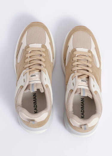 Sneakers multimatières look sporty Beige