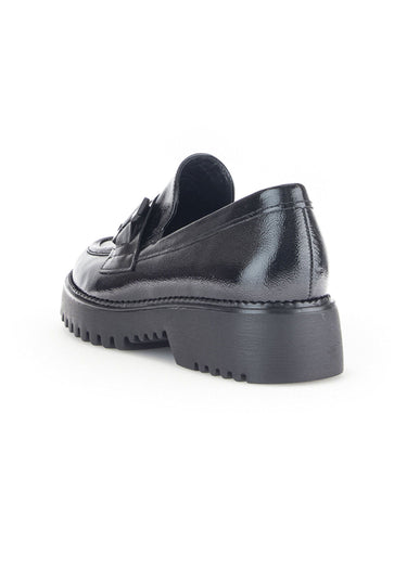 Mocassins cuir semelle crantée Vernis Noir