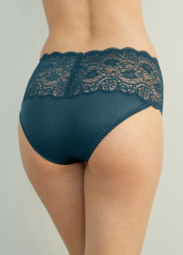 Culotte maxi dentelle extensible, Amourette Bleu Canard