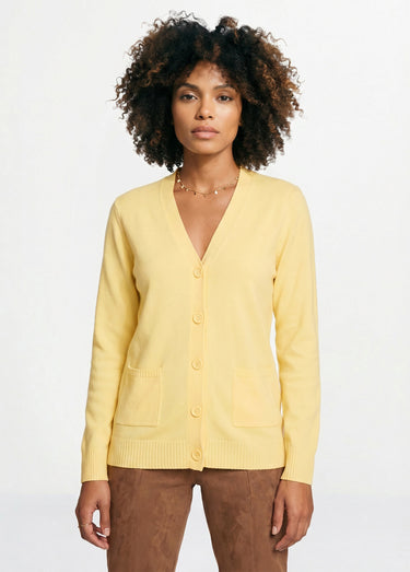 Gilet boutonné maille épaisse Vanille