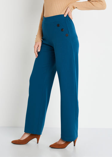 Pantalon large taille semi élastiquée uni Canard