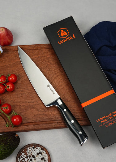 Couteau de chef lame forgée, Essentials Noir