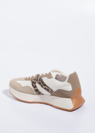 Baskets joggers à semelle compensée Leopard