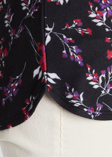 Chemisier fleuri maille chaude Imprimé noir