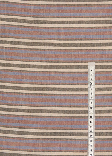 Coupon tissu rayures foncées, Urrugne Marron