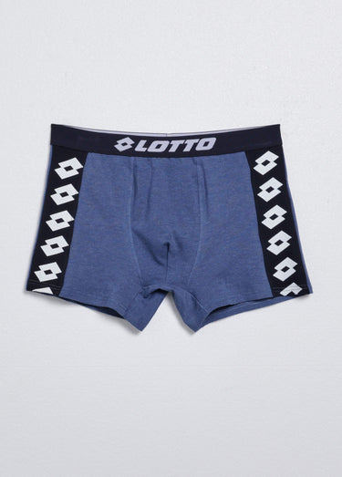 Boxer coton avec bandes logo Bleu