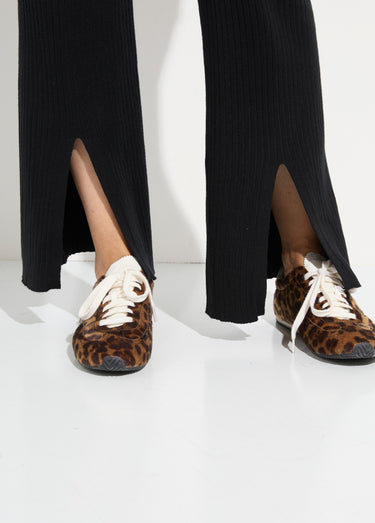 Pantalon détente en maille cotelée Noir